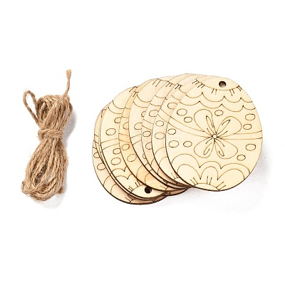 DIY Crafts Easter Egg Shape Cutouts Pendants AJEW-P087-B02-11-1