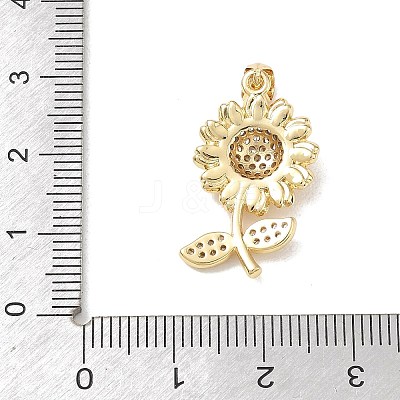 Brass Micro Pave Clear Cubic Zirconia Pendants X-KK-A303-07A-G-1