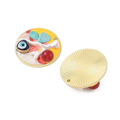 Rack Plating Alloy Enamel Pendants FIND-Z062-01G-1
