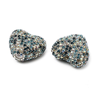 Sparkling Acrylic Heart Beads with Rhinestone Embellishment LS-OACR-NH0001-02B-03-1