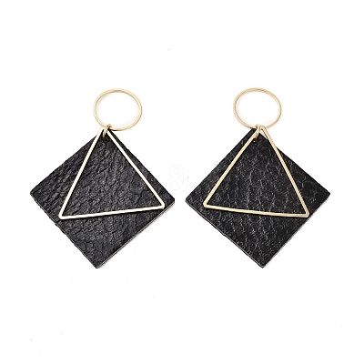 Brass with PU Leather Pendants FIND-Z048-08D-KCG-1