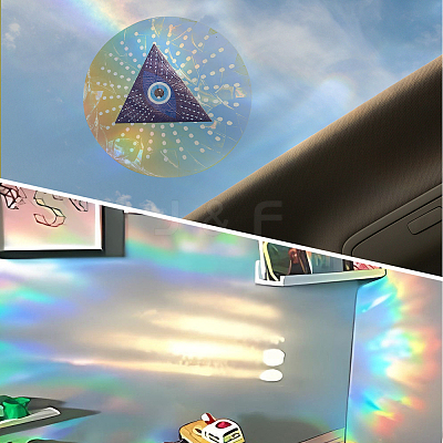 6Pcs Colorful Suncatcher Rainbow Prism Electrostatic Glass Stickers DIY-WH0409-69D-1