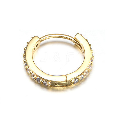 Brass Micro Pave Clear Cubic Zirconia Hoop Cartilage Earrings WG0AF68-02-1