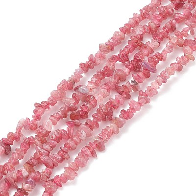 Chips Natural Red Tourmaline Beads Strands G-N0164-29-1