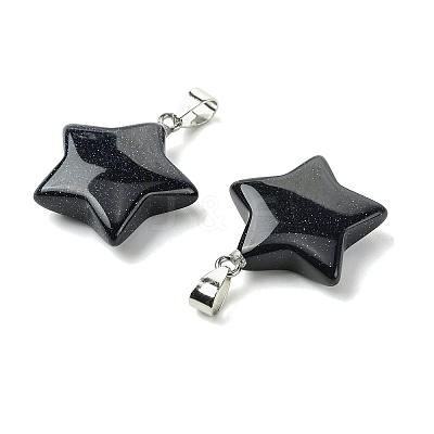 Synthetic Blue Goldstone Pendants GG-K002-10B-1