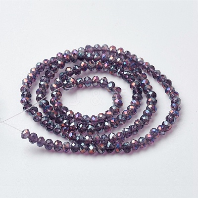 Electroplate Glass Beads Strands EGLA-F124-FR-B08-1