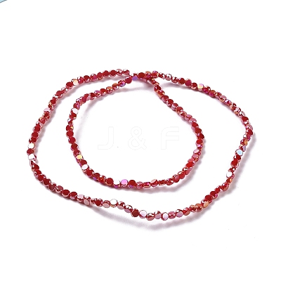 Electroplate Glass Beads Strands GLAA-E036-04E-1