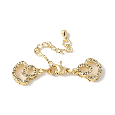 Brass Clear Cubic Zirconia Chain Extender KK-F893-14G-1