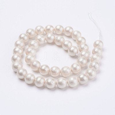 Wrinkle Textured Shell Pearl Beads Strands LS-BSHE-E016-10mm-07-1