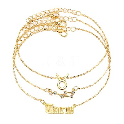 Alloy Crystal Rhinestone 3 Layer Constellations Link Chain Anklets for Women FS-WGFDDF7-04-1