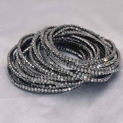 Brass Rhinestone Tennis Bracelets WG6EB7A-05-1