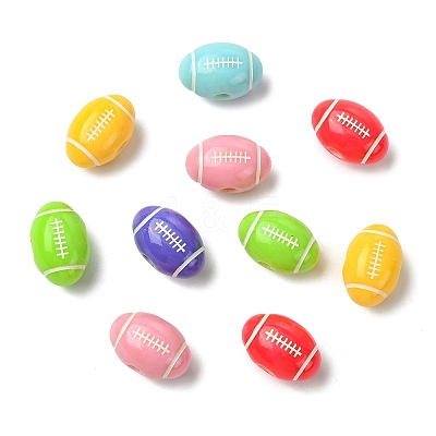 60Pcs 6 Colors Opaque Acrylic European Beads SACR-CJ0001-92-1