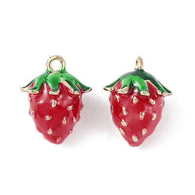 Brass Enamel Charms X-KK-G462-28LG-1