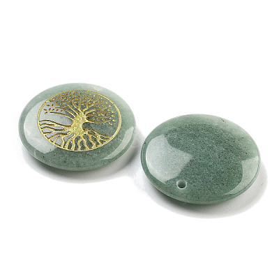 Natural Green Aventurine Carved Pendants G-H007-06E-1