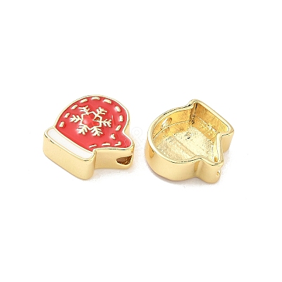 Christmas Brass Enamel Beads KK-I474-G06-1