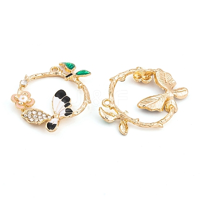 Rack Plating Alloy Enamel Pendants FIND-A040-04KCG-04-1