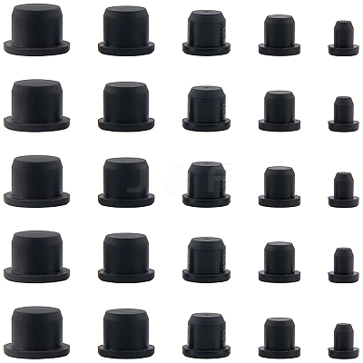 50Pcs 5 Styles Silicone Hole Plugs AJEW-GF0011-62D-1