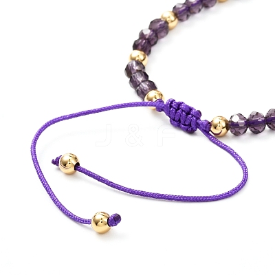 Hamsa Hand /Hand of Miriam Charm Braided Bead Bracelet BJEW-JB06933-1
