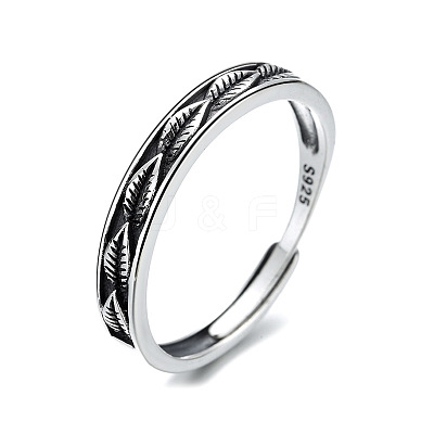 Leaf 925 Sterling Silver Adjustable Finger Rings FS-WG9DE26-01-1