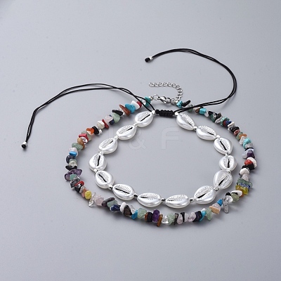 Adjustable Beaded Necklace Sets NJEW-JN02660-1