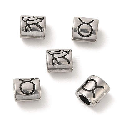 Oval with Constellation 304 Stainless Steel Beads STAS-E215-05AS-08-1