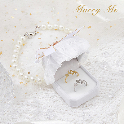 Velvet Rhinestones Detachable Pet Wedding Couple Ring Bearer Box RDIS-WH0019-08B-1
