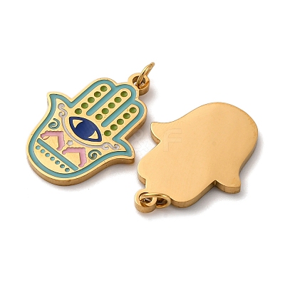 304 Stainless Steel Enamel Pendants STAS-U061-29G-1