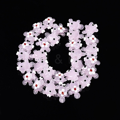 Handmade Lampwork Bumpy Beads Strands LAMP-T021-25B-1