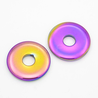 Electroplated Non-magnetic Synthetic Hematite Pendants G-N0161-02-1