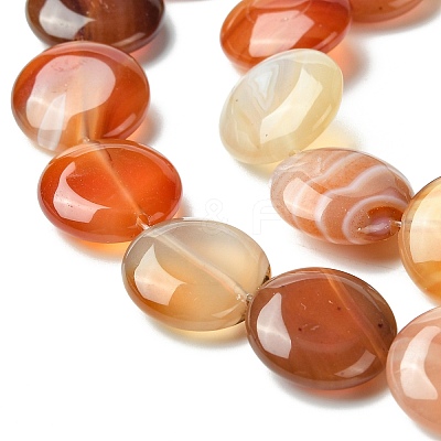 Flat Round Gemstone Natural Red Agate Stone Beads Strands G-S110-03-1