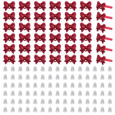 42Pcs Alloy Bowknot Stud Earring Findings EJEW-ME0001-28-1