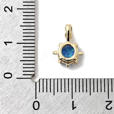 Synthetic Opal Flat Round Oval Charms KK-H089-05A-02-1