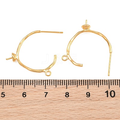 Brass Stud Earring Findings KK-CBA866A-11G-1