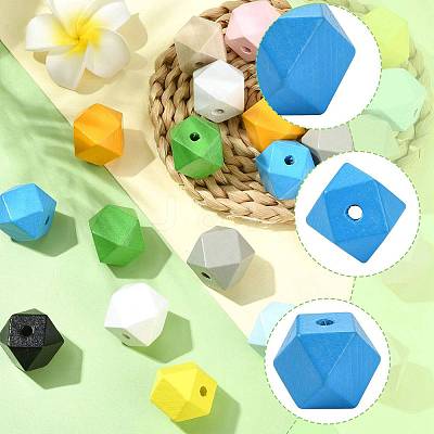 20Pcs 10 Colors Wood Beads WOOD-FS0002-57-1