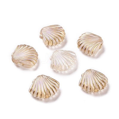 Plating Transparent Acrylic Beads X-OACR-P013-19-1
