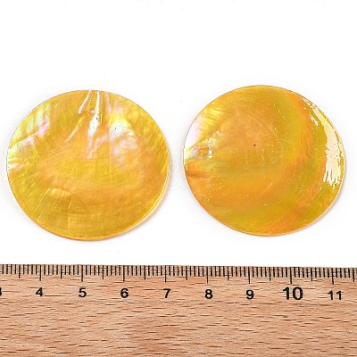 Spray Painted Natural Capiz Shell Pendants SSHEL-Z002-01F-1