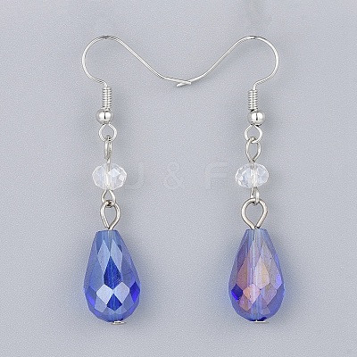 Electroplate Glass Dangle Earrings EJEW-JE03176-01-1