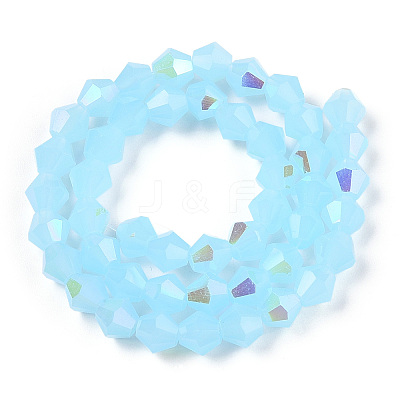 Imitation Jade Electroplate Glass Beads Strands EGLA-A039-J6mm-L03-1