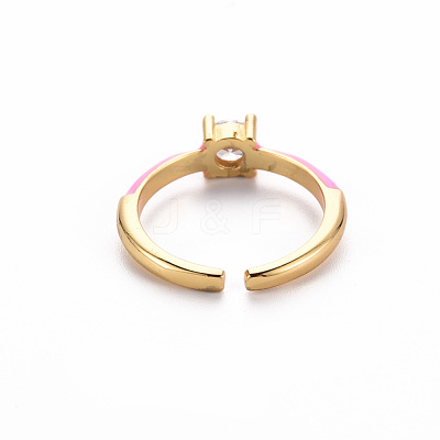 Brass Enamel Cuff Rings RJEW-T016-26E-NF-1