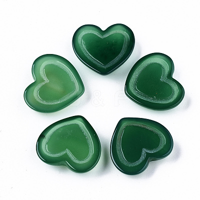 Natural Green Agate Cabochons G-N326-83-1