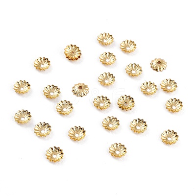Rack Plating Brass Bead Cap X-KK-F827-01A-G-1