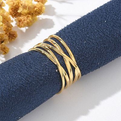 304 Stainless Steel Multilayer Open Cuff Rings RJEW-Z077-01G-04-1