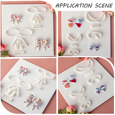 6 Sets 6 Styles Plastic Clay Pressed Molds AJEW-SC0004-09A-1