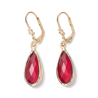 Glass Leverback Earring EJEW-C077-11KCG-1