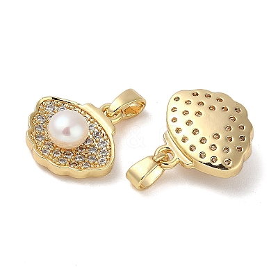 Brass Micro Pave Cubic Zirconia Pendants KK-U045-19G-1
