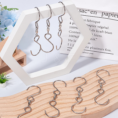 30Pcs Stainless Steel Spinning S Shaped Hooks AJEW-SP0001-43-1
