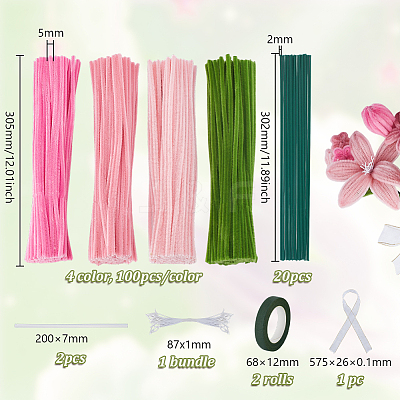 DIY Polyester Plush Sticks Kit DIY-GA0009-12B-1