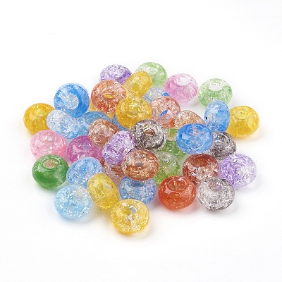 Transparent Crackle Acrylic Beads X-MACR-E025-30-1