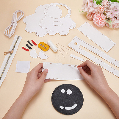 DIY Sew on PU Leather Astronaut Shaped Multi-Use Crossbody/Shoulder Bag/Backpack Making Kits DIY-WH0297-55B-1