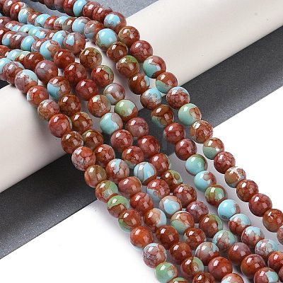 Baking Paint Glass Bead Strands X-GLAA-H031-01A-04-1